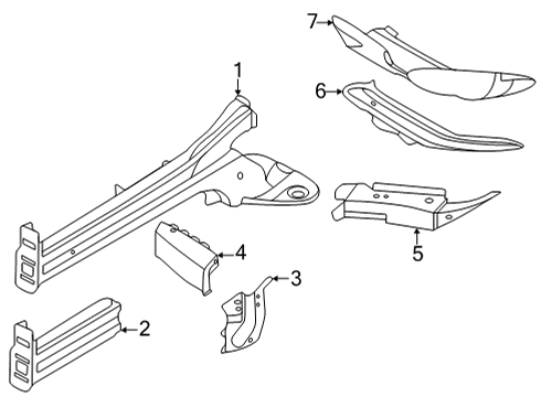 2022 Audi e-tron GT Structural Components & Rails