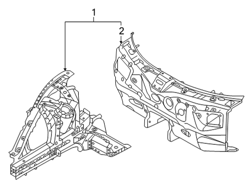 2022 Audi e-tron GT Inner Structure - Front Structural