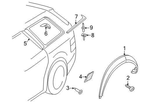 2005 Audi Allroad Quattro Exterior Trim - Quarter Panel