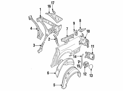 1995 Audi S6 Inner Structure - Quarter Panel