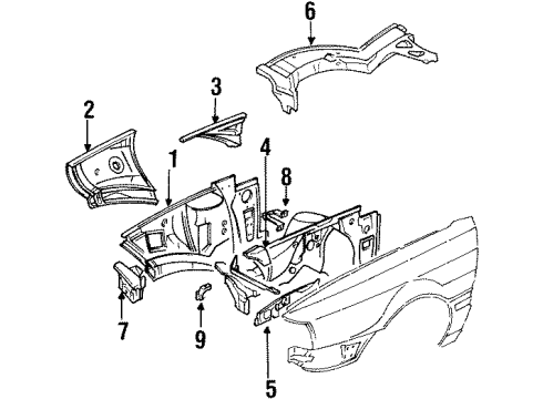 1990 Audi Coupe Quattro Structural Components & Rails