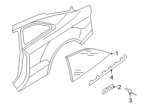 2010 Audi S5 Quarter Panel - Glass & Hardware