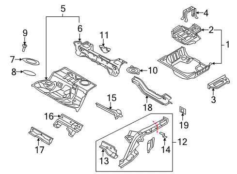 2010 Audi S5 Rear Body - Floor & Rails