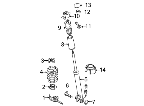 2015 Audi A7 Quattro Struts & Components - Rear Diagram 2