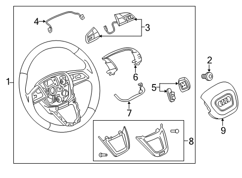 2019 Audi Q7 Steering Wheel Diagram for 4M0-419-091-M-MVK