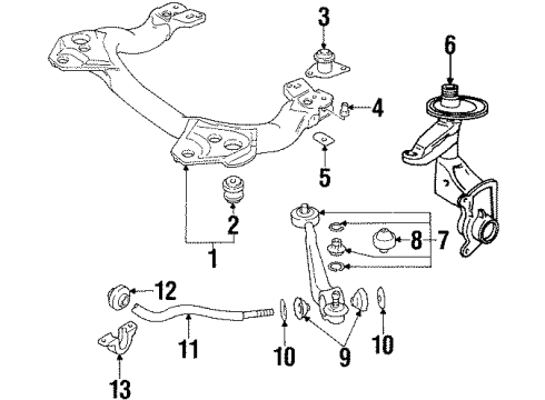 1998 Audi A6 Quattro Front Suspension Components, Lower Control Arm, Stabilizer Bar