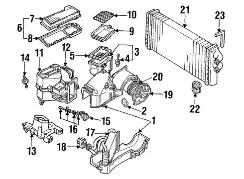 1994 Audi 90 Quattro A/C Evaporator Components