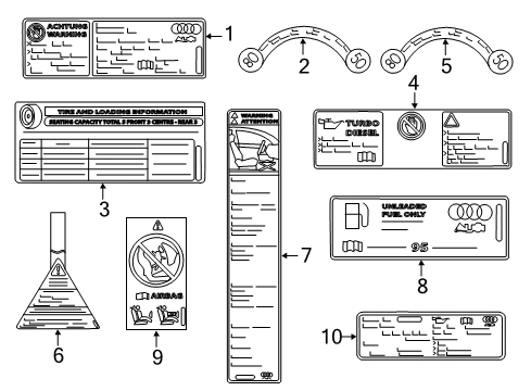 2015 Audi S8 Information Labels