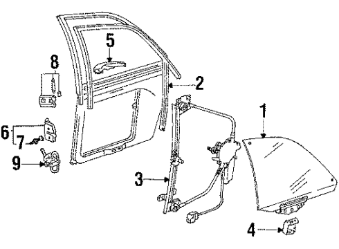 1986 Audi 5000 Quattro Front Door - Glass & Hardware