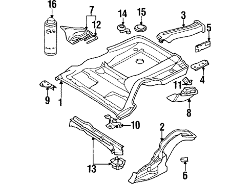 1998 Audi Cabriolet Rear Floor & Rails