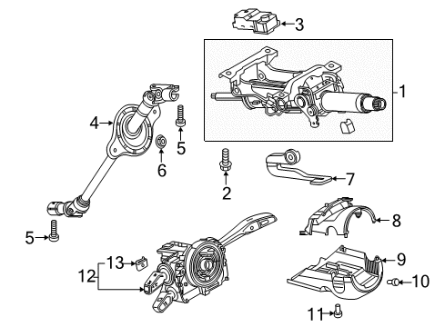 2022 Audi A5 Quattro Steering Column & Wheel, Steering Gear & Linkage Diagram 3