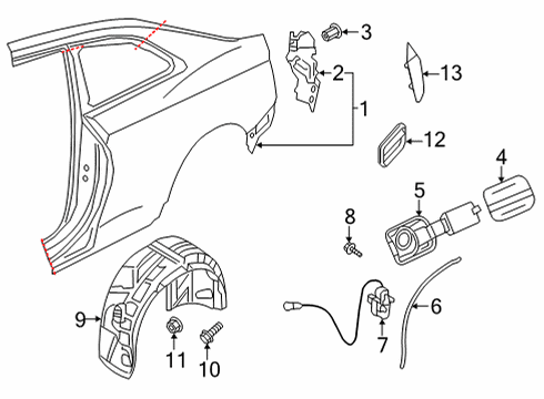 2022 Audi RS5 Quarter Panel & Components, Exterior Trim