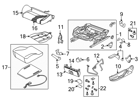 2009 Audi A3 Quattro Front Seat Components Diagram 4