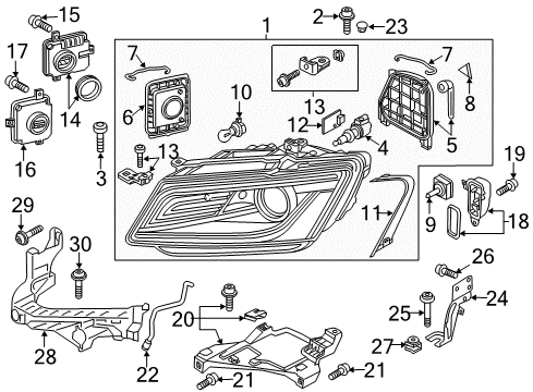 2014 Audi Q5 Headlamps, Headlamp Washers/Wipers