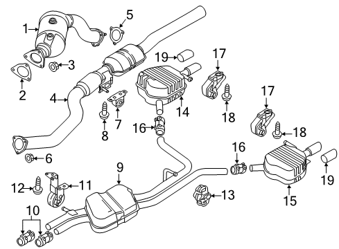 2012 Audi A8 Quattro Converter & Pipe Diagram for 4H4-253-300-F