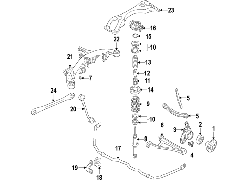 2013 Audi Q7 Rear Axle, Lower Control Arm, Upper Control Arm, Ride Control, Stabilizer Bar, Suspension Components