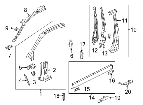 2022 Audi S5 Hinge Pillar, Lock Pillar, Rocker Panel