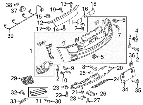 2014 Audi R8 Bumper Cover Diagram for 420-807-303-K-GRU