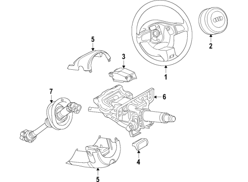 2019 Audi A4 allroad Steering Column & Wheel, Steering Gear & Linkage Diagram 1