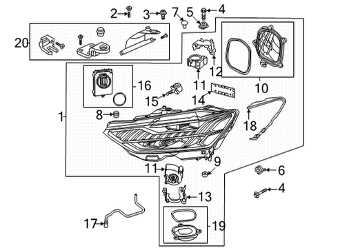 2021 Audi RS6 Avant Headlamp Components