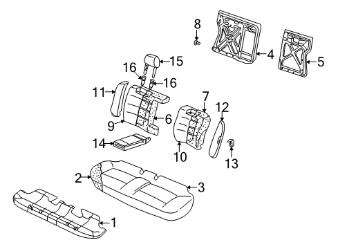 1998 Audi A4 Quattro Rear Seat Components