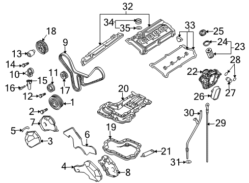 2004 Audi A8 Quattro Oil Filter Diagram for 079-198-405-A