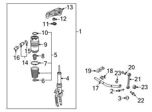 2009 Audi Q7 Front Struts & Stabilizer Bar Diagram 1