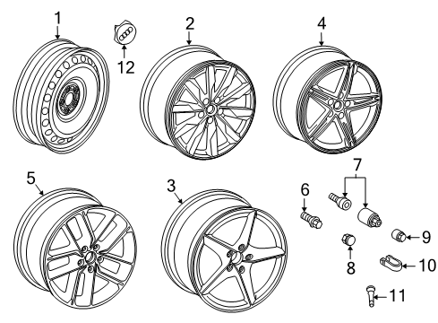 2023 Audi S5 Wheels, Covers & Trim Diagram 1