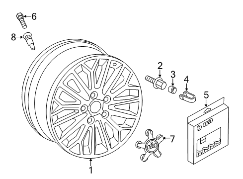 2016 Audi S3 Wheels, Covers & Trim Diagram 1