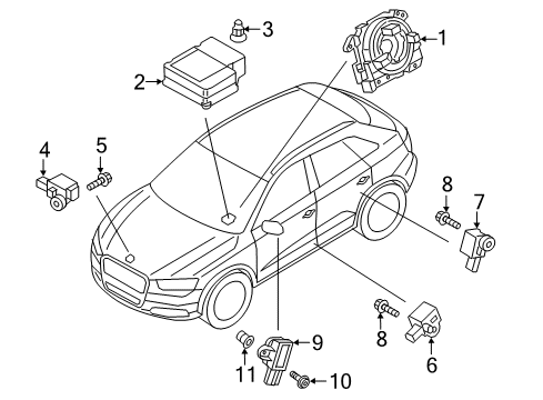 2017 Audi Q3 Quattro Air Bag Components