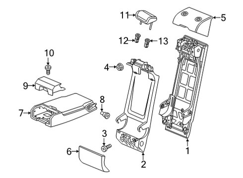 2021 Audi RS7 Sportback Rear Seat Components Diagram 1