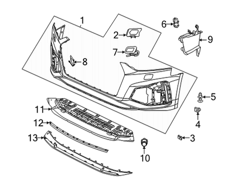 2022 Audi S5 Bumper & Components - Front