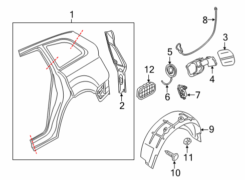 2013 Audi Q7 Quarter Panel & Components