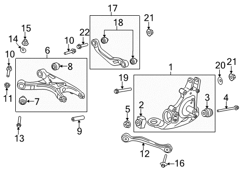 2014 Audi A4 Rear Suspension Components, Lower Control Arm, Upper Control Arm, Stabilizer Bar