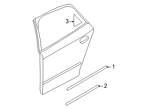 2006 Audi A4 Quattro Exterior Trim - Rear Door