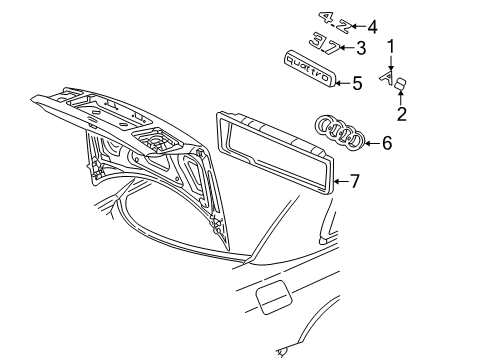 1999 Audi A8 Quattro Exterior Trim - Trunk Lid