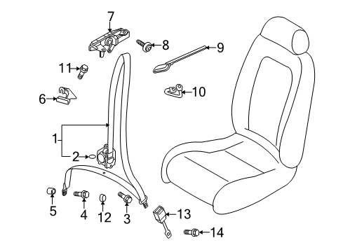 2013 Audi RS5 Front Seat Belts