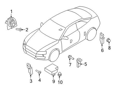 2010 Audi S5 Air Bag Components