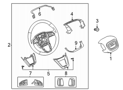 2022 Audi A5 Quattro Steering Column & Wheel, Steering Gear & Linkage Diagram 7