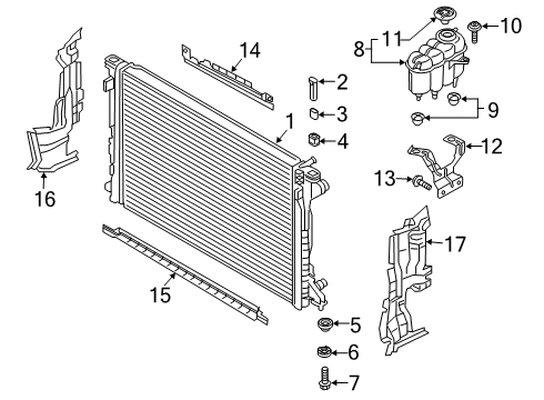 2023 Audi A6 Quattro Radiator & Components Diagram 1