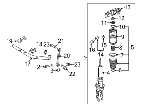 2010 Audi Q7 Stabilizer Bar Bushing Diagram for 7L8-411-313-B