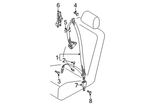 2009 Audi Q7 Rear Seat Belts Diagram 2