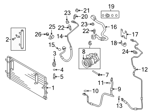 2017 Audi A5 Quattro A/C Condenser, Compressor & Lines