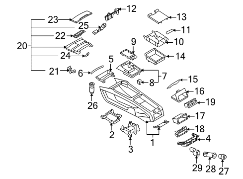 2013 Audi Q7 Front Console, Rear Console Diagram 4