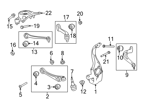 2021 Audi S4 Front Suspension Components, Lower Control Arm, Stabilizer Bar