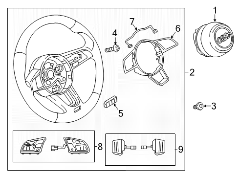 2018 Audi A5 Quattro Steering Column & Wheel, Steering Gear & Linkage Diagram 9