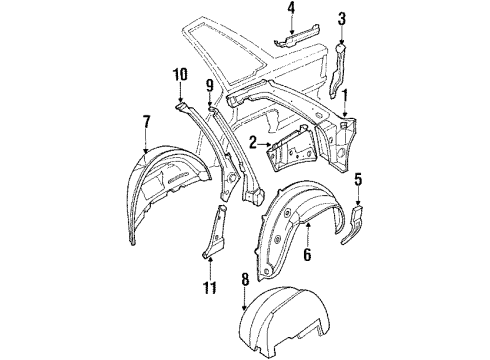 1991 Audi 100 Quattro Inner Components - Quarter Panel