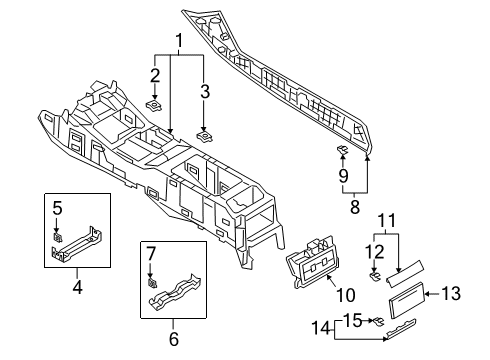 2023 Audi S8 Front Console, Rear Console Diagram 2