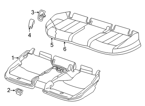 2022 Audi RS5 Sportback Rear Seat Components