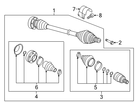 2015 Audi A3 Inner Joint Assembly Diagram for 3Q0-498-103